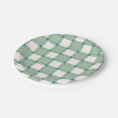 Soft Blue and Green Preppy Checkers ペーパープレート (アングル)