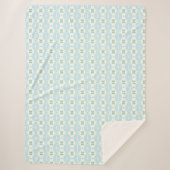 Soft Blue and Mint Vertical Geometric Pattern シェルパブランケット (正面)