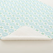 Soft Blue and Mint Vertical Geometric Pattern シェルパブランケット (3/4)