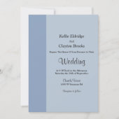 Soft Blue Bar Minimalist Modern Wedding Invitation 招待状 (正面)