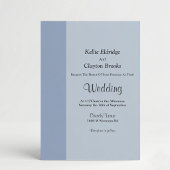 Soft Blue Bar Minimalist Modern Wedding Invitation 招待状
