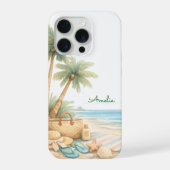 Soft Blue Beach Serenity Minimal Elegant Coastal  iPhoneケース (裏面)