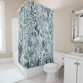 Soft Blue Bold Garden Mix シャワーカーテン (インサイチュ)