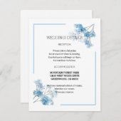 Soft Blue Botanical Watercolor Flowers Wedding  エンクロージャーカード (正面/裏面)