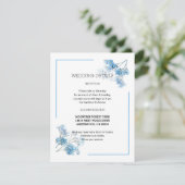 Soft Blue Botanical Watercolor Flowers Wedding  エンクロージャーカード (スタンド正面)