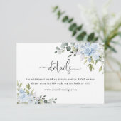 Soft Blue Botanical Website QR Code Details エンクロージャーカード (スタンド正面)