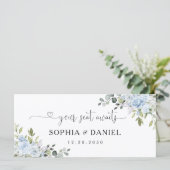 Soft Blue Botanical Wedding Head Table Sign (スタンド正面)