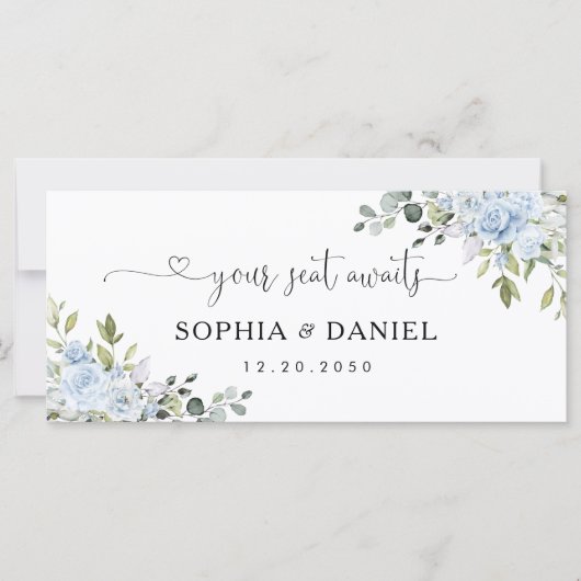 Soft Blue Botanical Wedding Head Table Sign (正面)