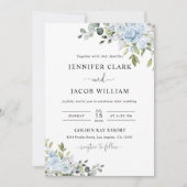 Soft Blue Botanical Wedding Invitation 招待状 (正面)