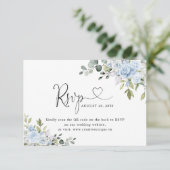 Soft Blue Botanical Wedding Website QR Code RSVP (スタンド正面)