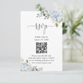 Soft Blue Botanical Wedding Website QR Code RSVP (スタンド正面)
