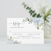 Soft Blue Botanical Wedding With Meal Choice 出欠カード (スタンド正面)