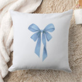 Soft Blue Bow Boy Baby Shower クッション (ブランケット)