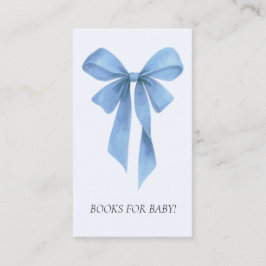 Soft Blue Bow Boy Baby Shower Books For Baby エンクロージャーカード