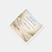 Soft Blue Coastal Baby Shower スタンダードカクテルナプキン (角)