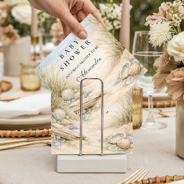 Soft Blue Coastal Baby Shower スタンダードカクテルナプキン