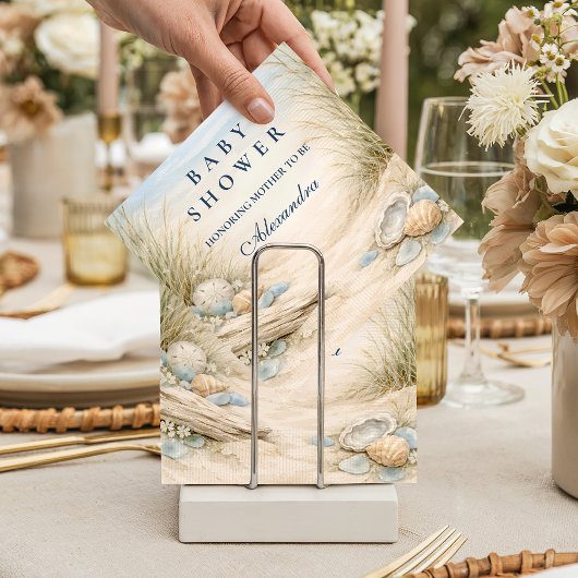 Soft Blue Coastal Baby Shower スタンダードカクテルナプキン