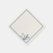 Soft Blue Coastal Botanical Napkins スタンダードカクテルナプキン (角)