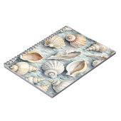 Soft Blue Coastal Seashell Watercolor ノートブック (左側)