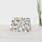 Soft Blue Coastal Seashell Watercolor Collection ノートカード (正面)