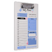 Soft Blue Daily Planner with Mood & Water Track クリップボード (右)
