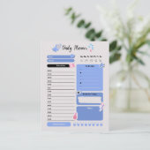 Soft Blue Daily Planner with Mood & Water Track シーズンポストカード (スタンド正面)