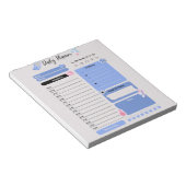 Soft Blue Daily Planner with Mood & Water Track ノートパッド (アングル)