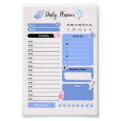 Soft Blue Daily Planner with Mood & Water Track フォトプリント (正面)
