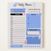 Soft Blue Daily Planner with Mood & Water Track プランナー手帳 (裏面)