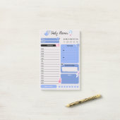 Soft Blue Daily Planner with Mood & Water Track ポストイット (デスク上)