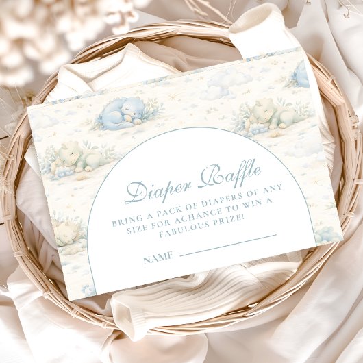Soft Blue Dino Diapper Raffle エンクロージャーカード