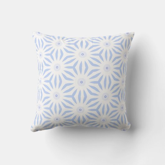 Soft Blue Elegant Geometric Pattern クッション (裏面)