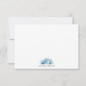 Soft Blue Elegant Watercolor Flowers Wedding RSVP (裏面)
