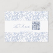Soft Blue Floral Chinoiserie Details QR code エンクロージャーカード (裏面)
