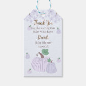 Soft Blue Floral Little Pumpkin Baby Shower ギフトタグ (正面)