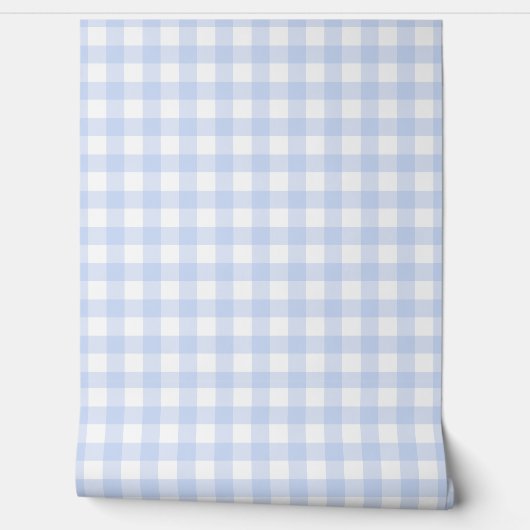 Soft Blue Gingham Check Wallpaper 壁紙 (ほどく)