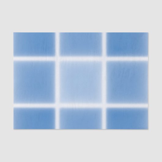 Soft Blue Grid Tile Pattern 薄葉紙 (正面)
