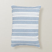 Soft Blue Herringbone Fern Striped Pattern アクセントクッション (裏面(縦))