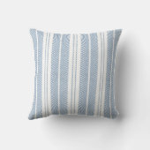Soft Blue Herringbone Fern Striped Pattern クッション (裏面)
