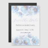 Soft Blue Himalayan Poppy Flower Garden Wedding  マグネット招待状 (正面/裏面)