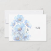 Soft Blue Himalayan Poppy Flower Garden Wedding  出欠カード (裏面)
