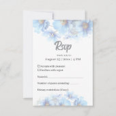 Soft Blue Himalayan Poppy Flower Garden Wedding  出欠カード (正面)