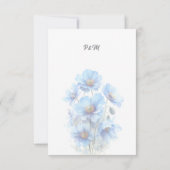 Soft Blue Himalayan Poppy Flower Garden Wedding  出欠カード (裏面)