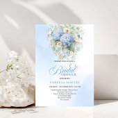 Soft Blue Hydrangea Gold Bridal Shower Invitation 招待状