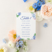 Soft Blue Hydrangea Wedding Seating Chart Card テーブルナンバー