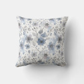 Soft Blue Lavender Watercolor Botanical Design クッション (裏面)