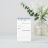 Soft Blue Minimal Appointment Card 予約カード (スタンド正面)