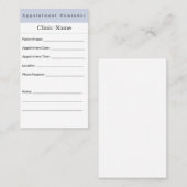 Soft Blue Minimal Appointment Card 予約カード (正面/裏面)