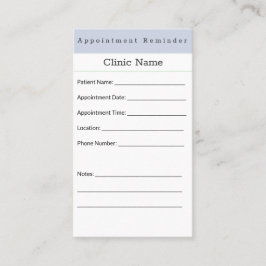 Soft Blue Minimal Appointment Card 予約カード