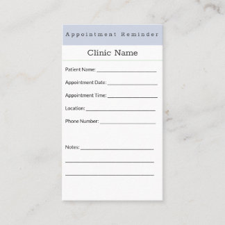 Soft Blue Minimal Appointment Card 予約カード